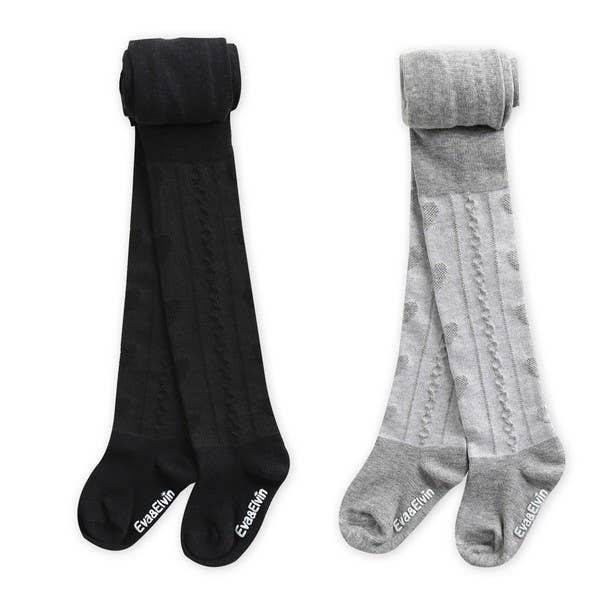 Girls Tights Twisted Heart - Black: Black / S (1-3T)