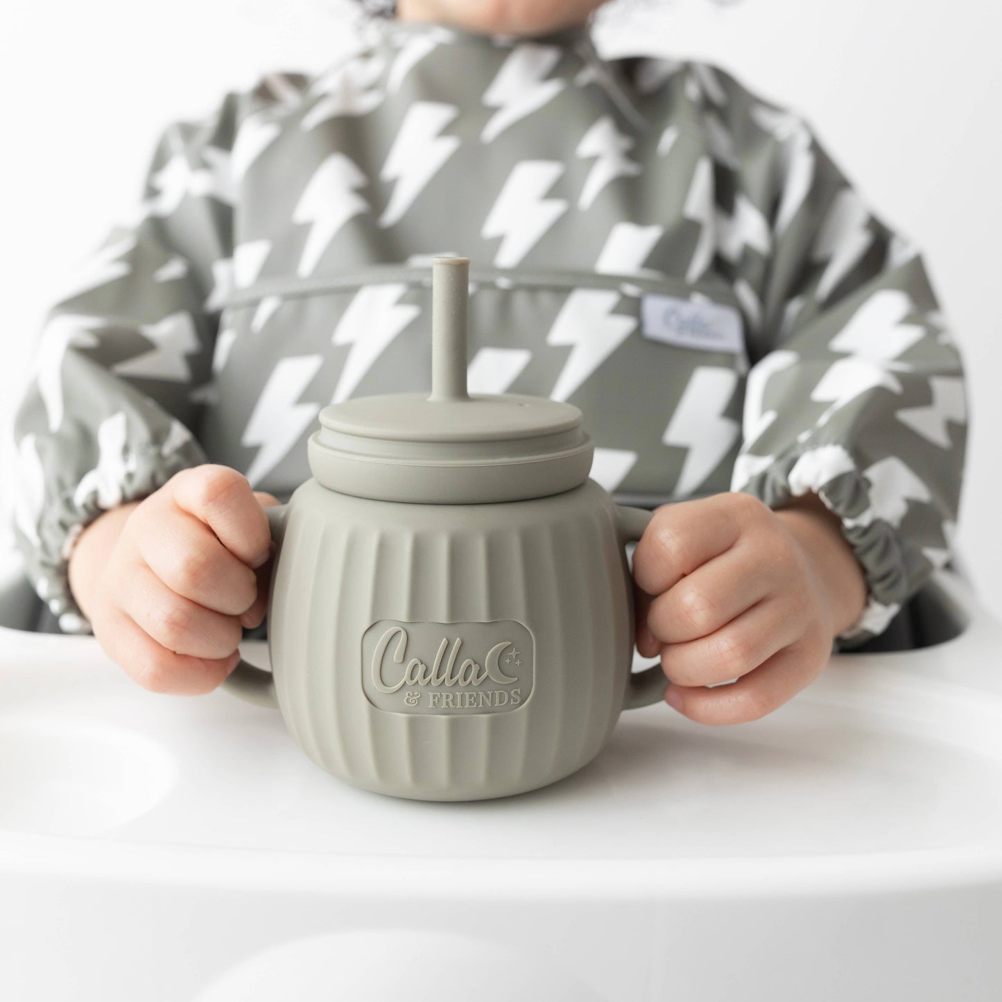 The Grayson Long Sleeve Bib - Lightning Bolts: Blackout