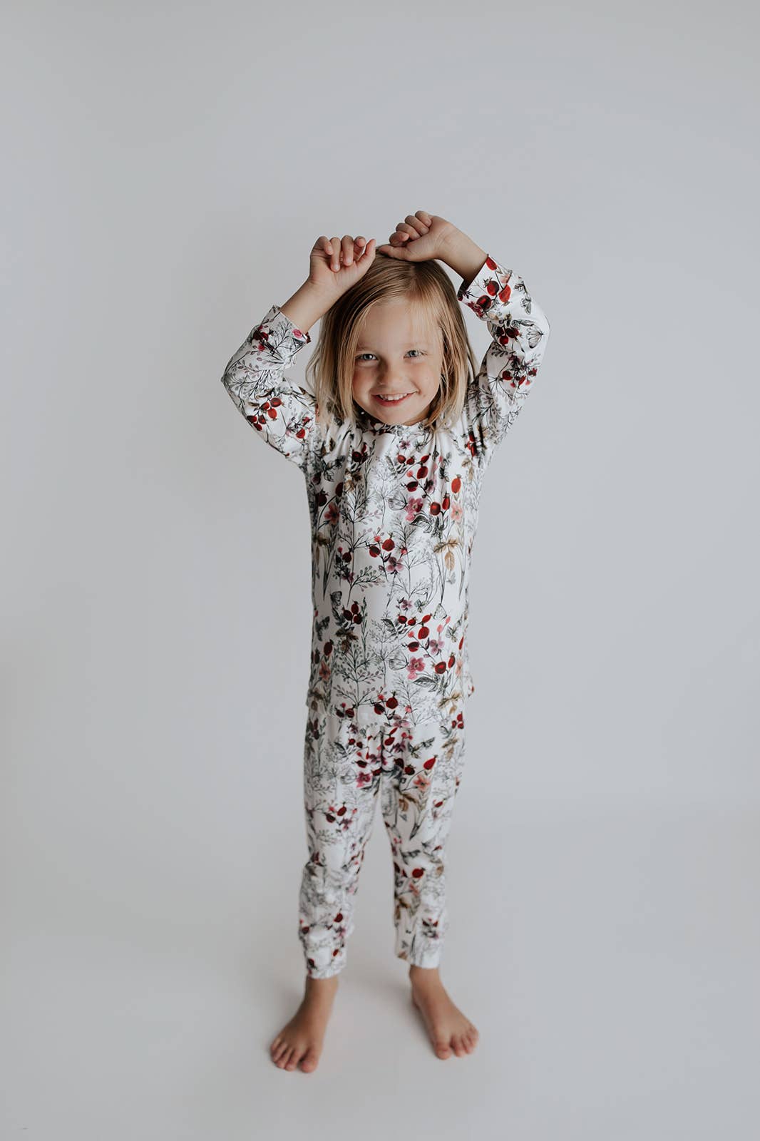 Three Little Tots -Floral Jammies Kids Pjs and Lougewear: 6-12 Months