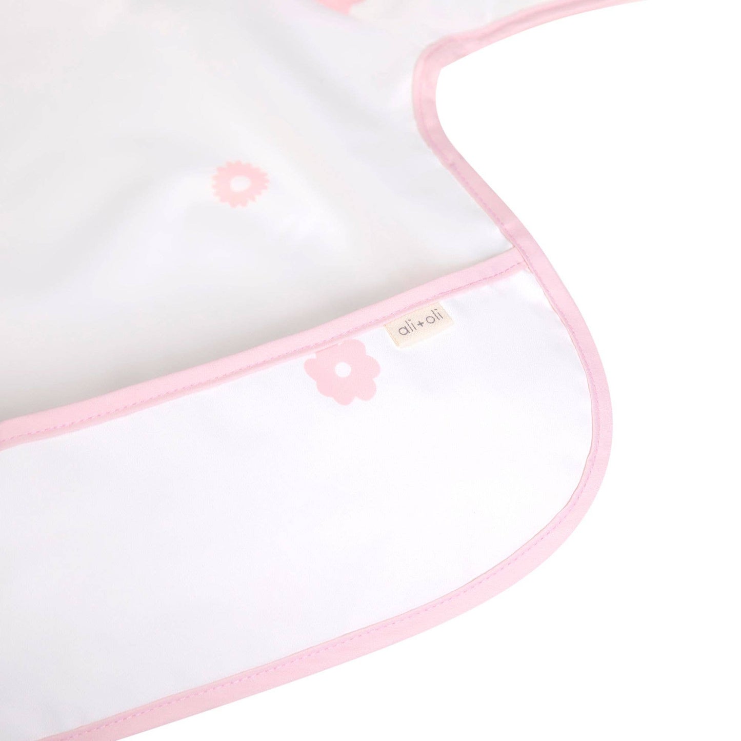 Ali & Oli Smock Bib for Baby & Toddler Long Sleeve (Pink Flowers)