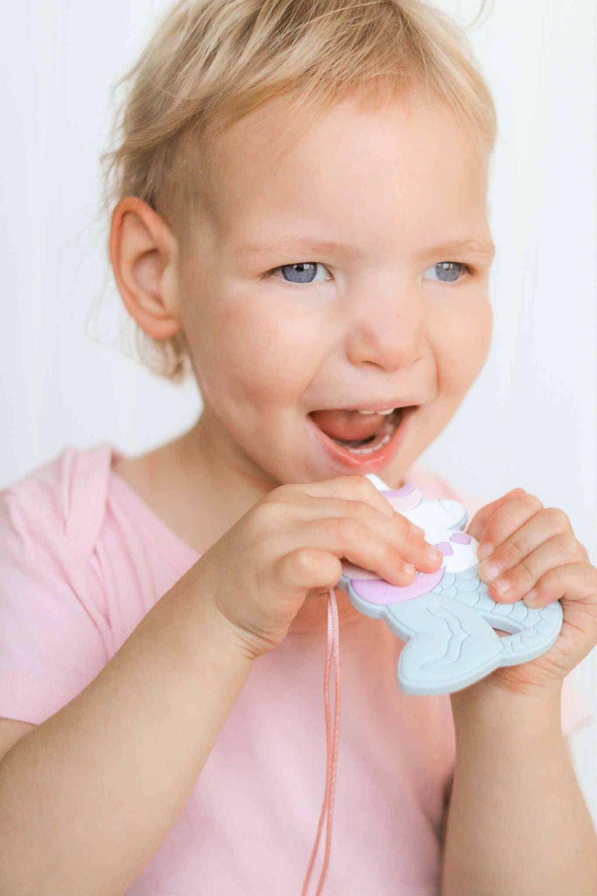 Mermicorn Baby Teether Toy and Sensory Chew - Gift for Girls: Purple and azure blue