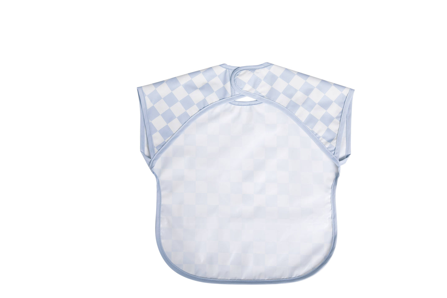 Ali & Oli Smock Bib for Baby & Toddler Short Sleeve (Blue Checkers)