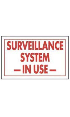 Surveillance System In Use Policy Sign Card | Red | 11"