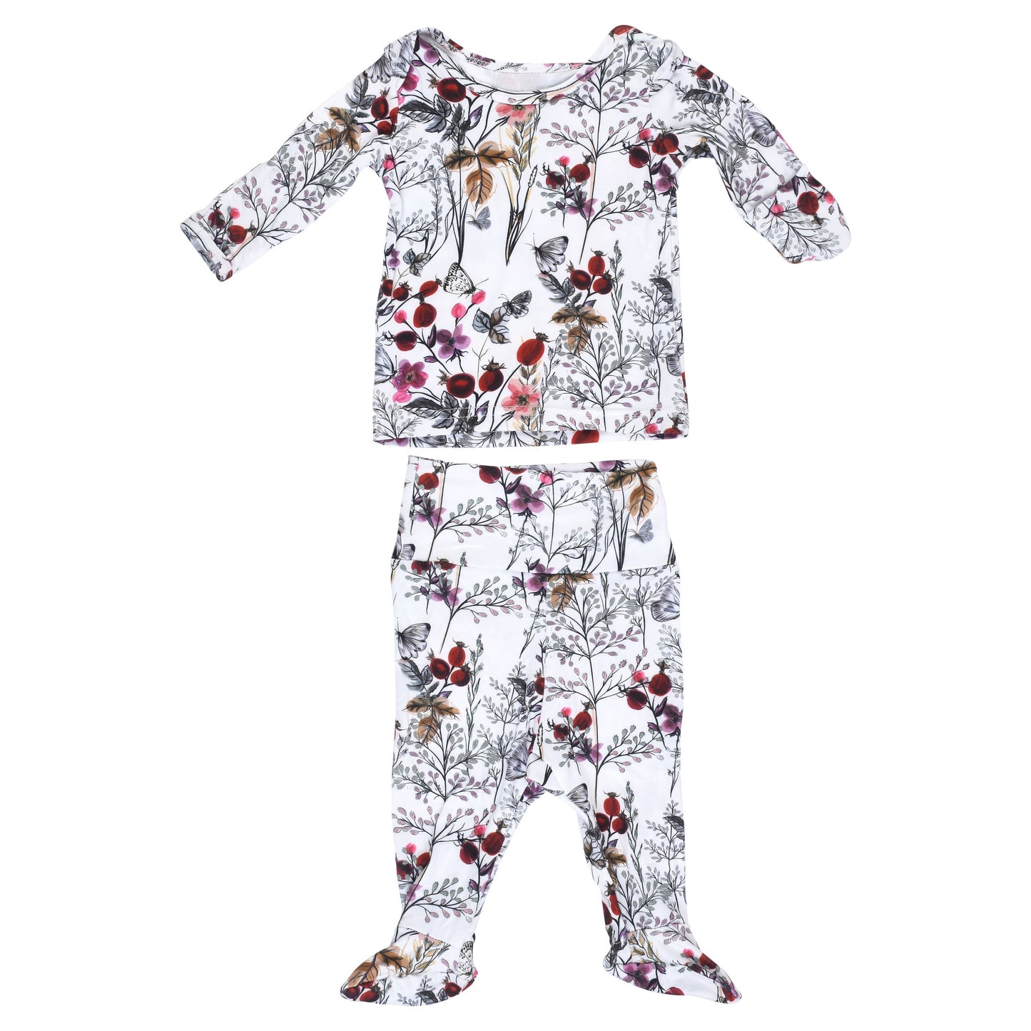 Three Little Tots -Floral Jammies Kids Pjs and Lougewear: 6-12 Months