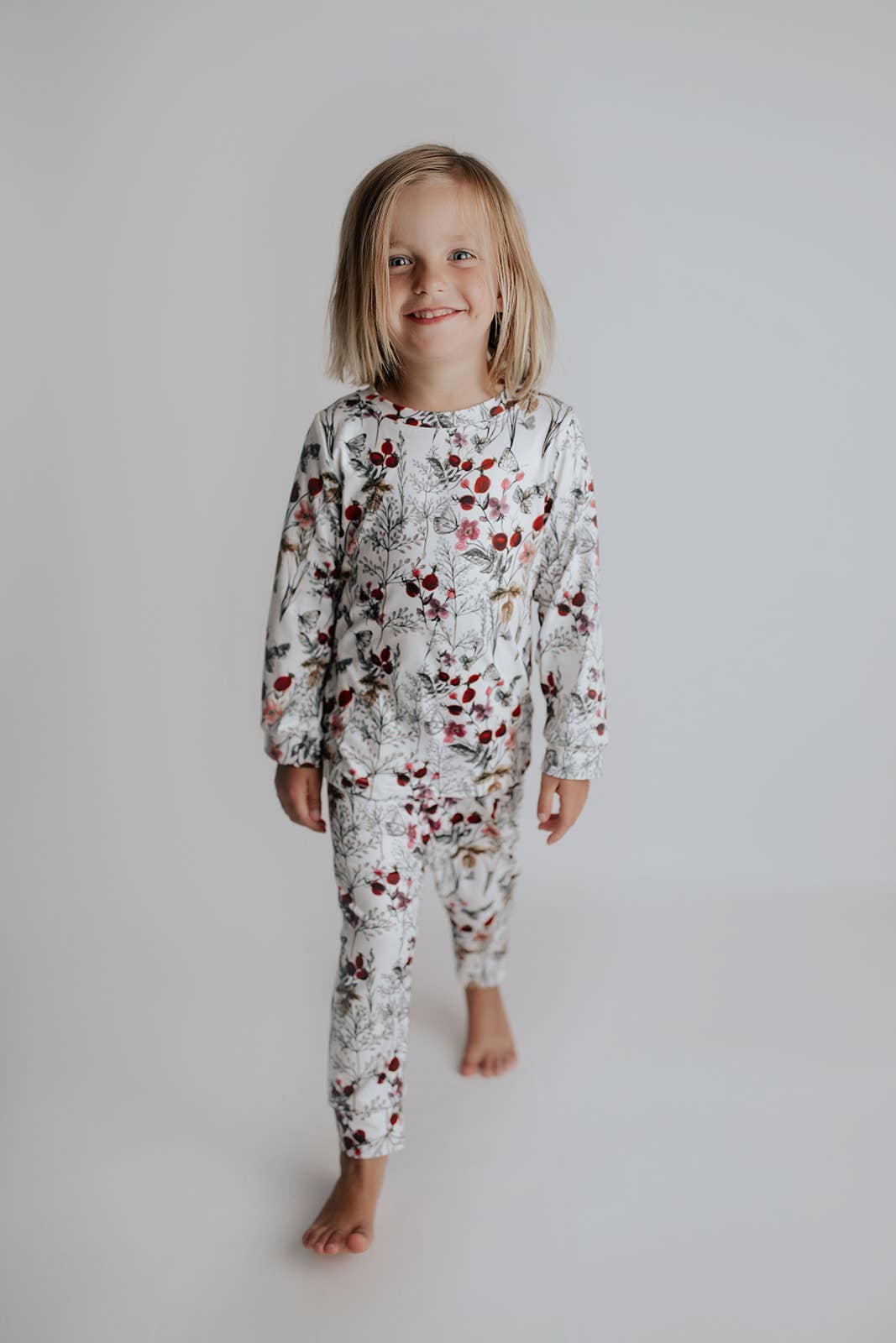 Three Little Tots -Floral Jammies Kids Pjs and Lougewear: 6-12 Months