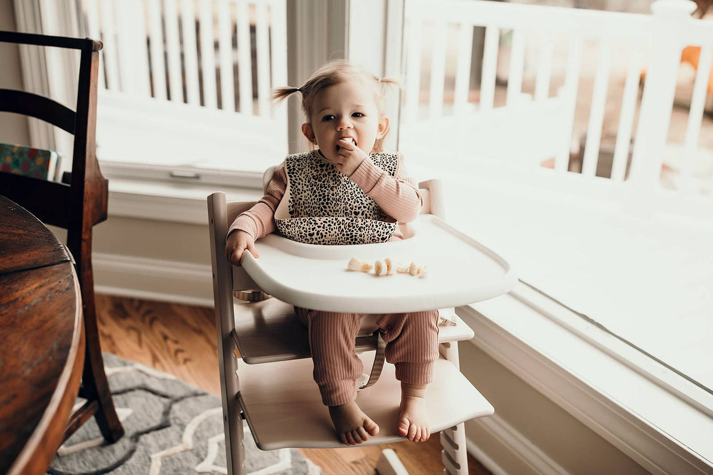 Three Little Tots -Leopard Print Silicone Bib with Crumb Catcher