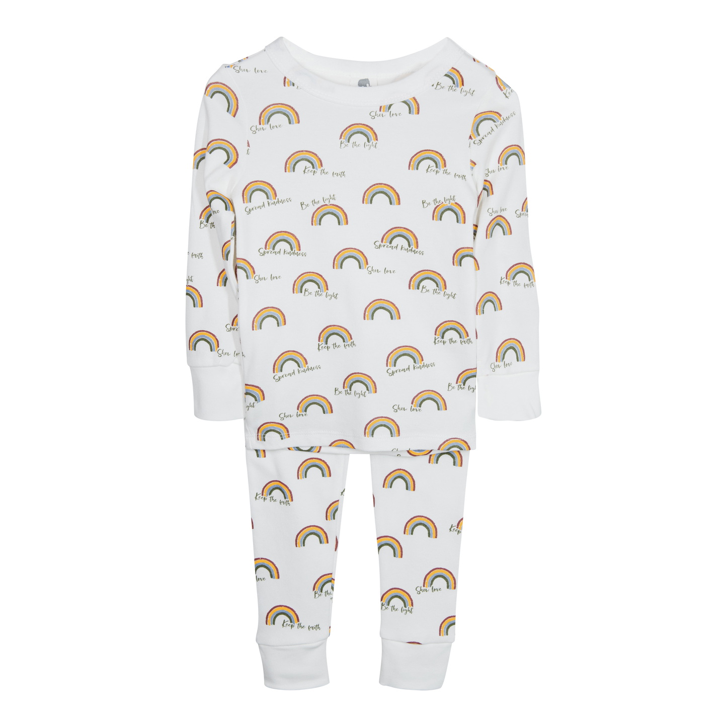 Long John Pajama Set - Rainbows: 12 small