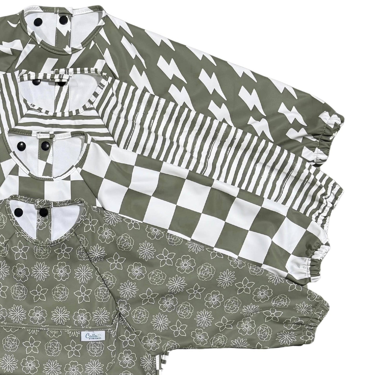 The Grayson Long Sleeve Bib - Lightning Bolts: Blackout