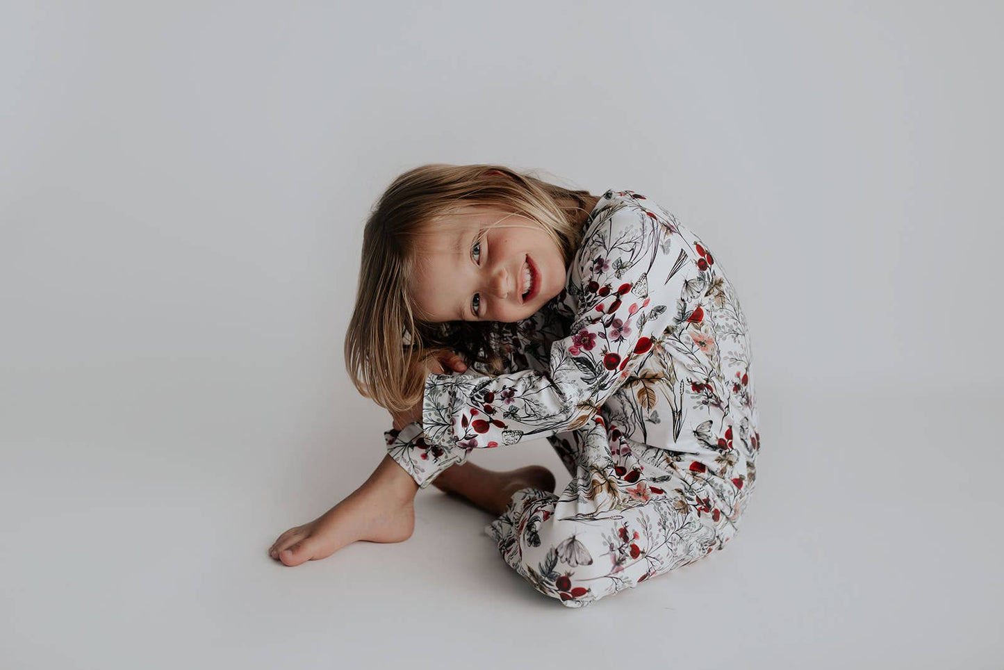 Three Little Tots -Floral Jammies Kids Pjs and Lougewear: 6-12 Months