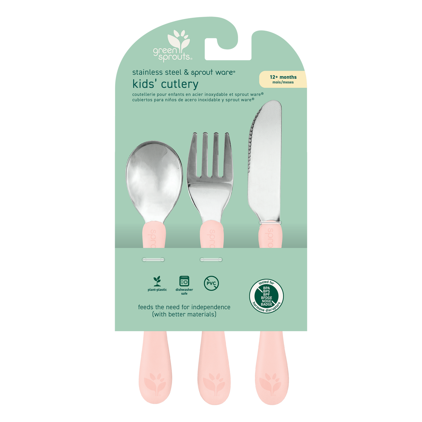 Stainless Steel & Sprout Ware Kids Cutlery: Light green