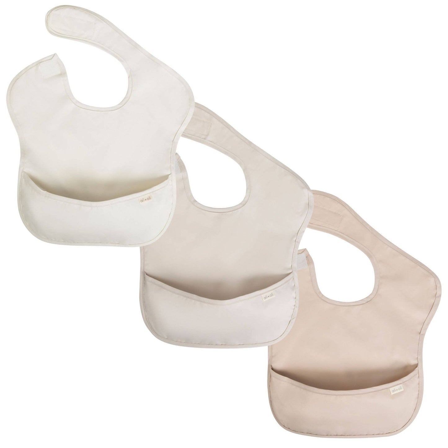 Ali + Oli Sleeveless (3-pc) Bib Set for Baby & Toddler (Neutral)