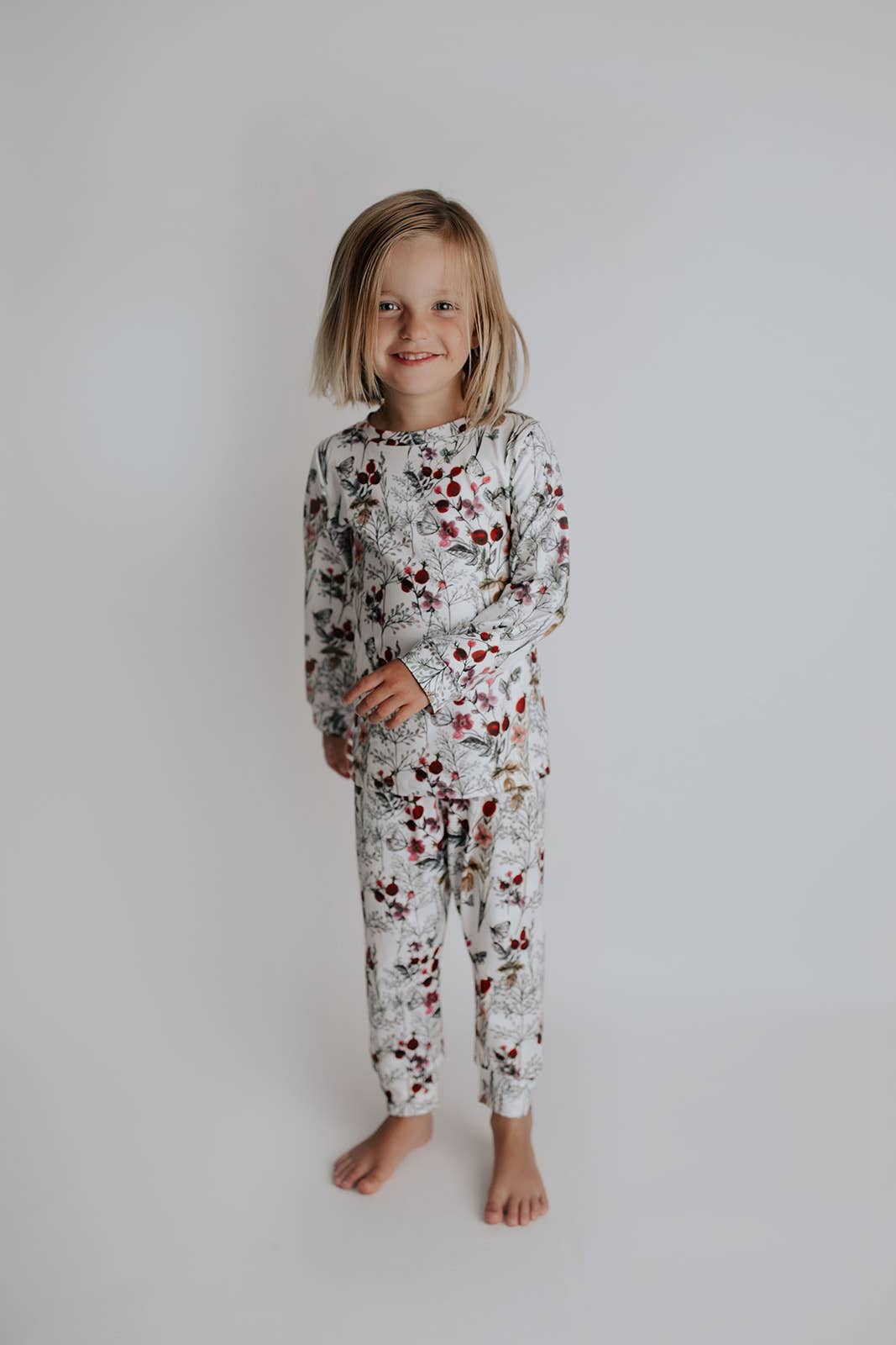 Three Little Tots -Floral Jammies Kids Pjs and Lougewear: 6-12 Months