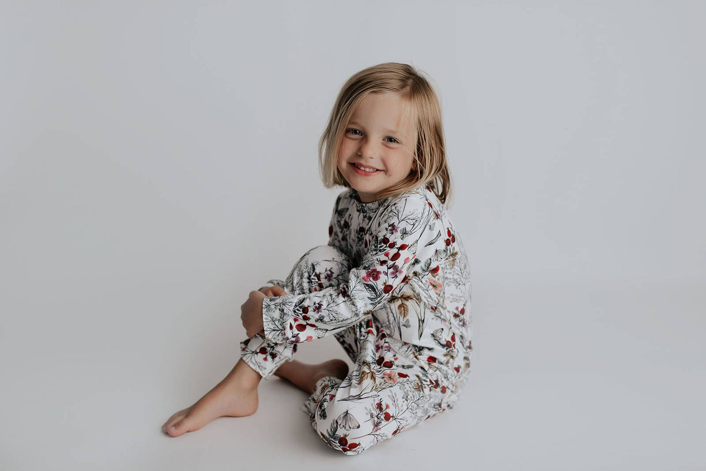 Three Little Tots -Floral Jammies Kids Pjs and Lougewear: 6-12 Months