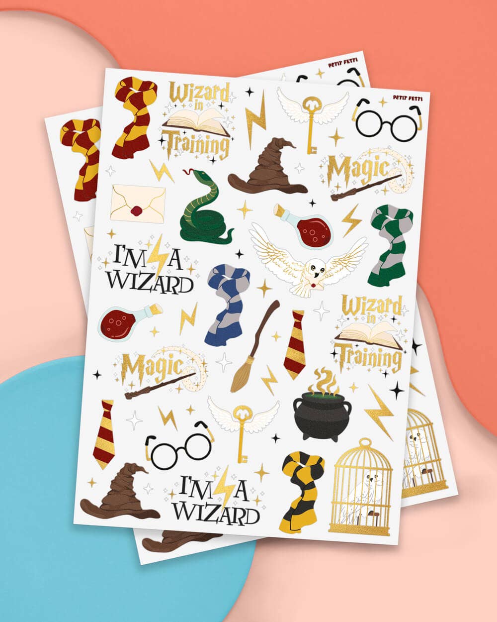 Wizard Tats - 56 temporary tattoos, kids party, Harry Potter