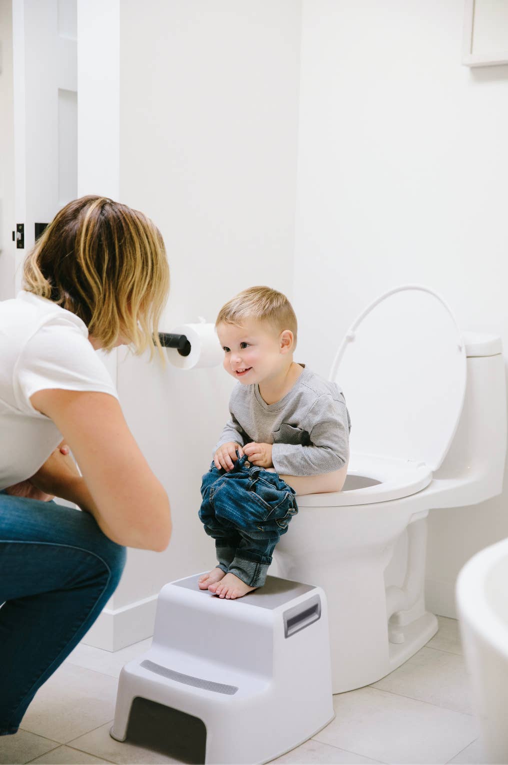 2-Step Stool for Kids, Gray