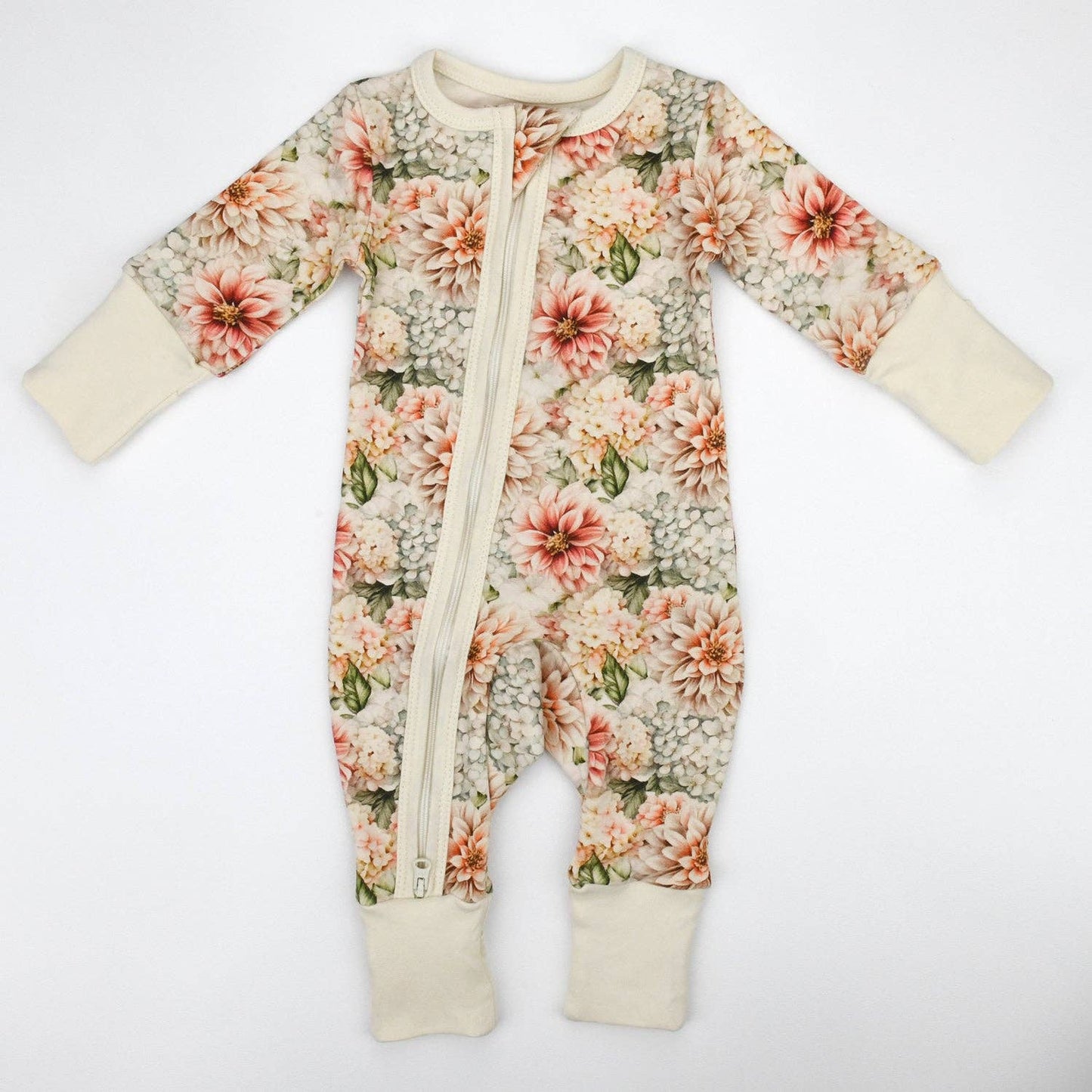 Earthy - Organic Cotton Baby Pajamas 2-Way Zip Front Zipper Sleeper, Mirabelle: 9-12M
