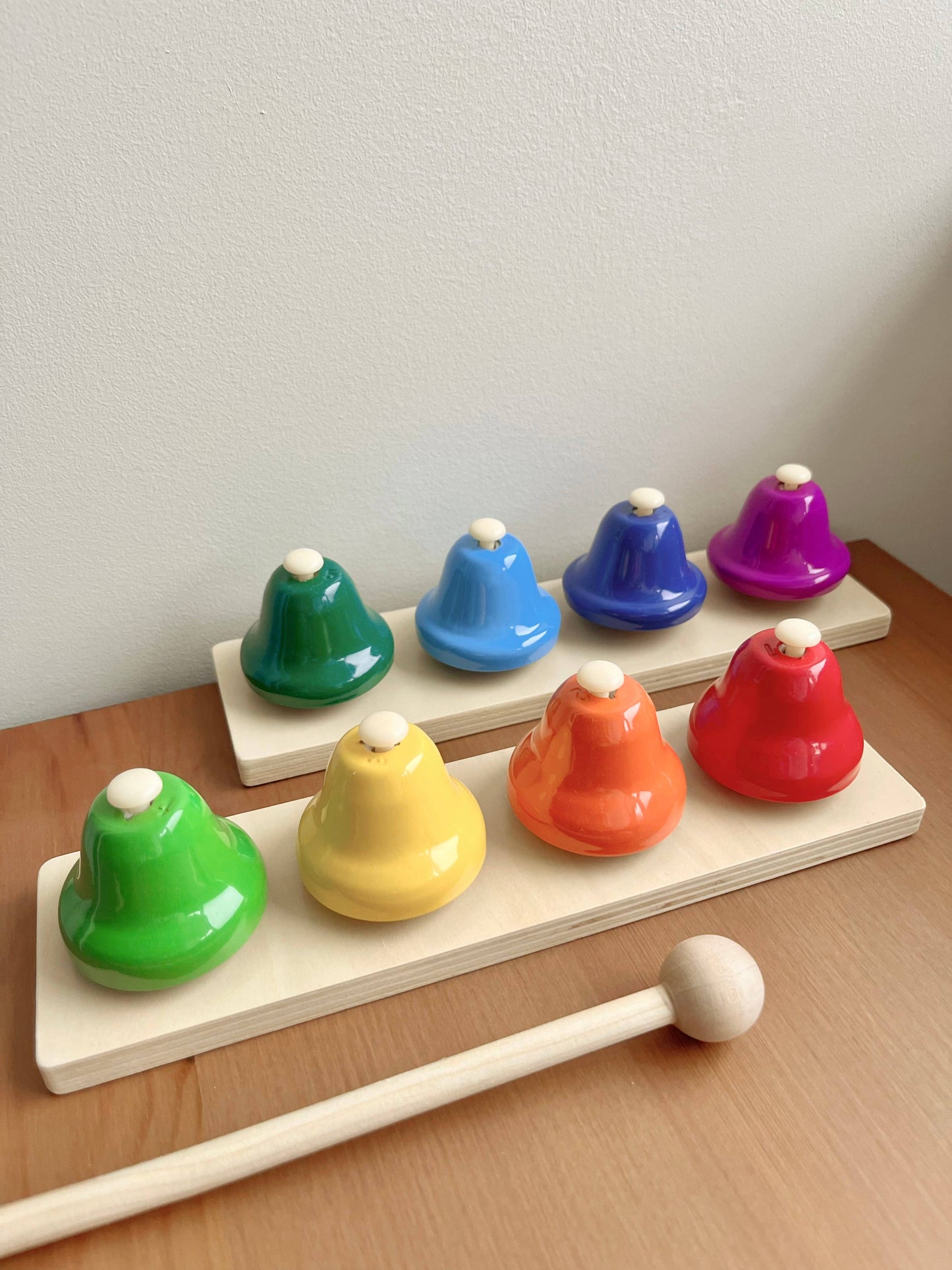 Wooden Desk Bells Set | 8 Notes Diatonic Hand Bells