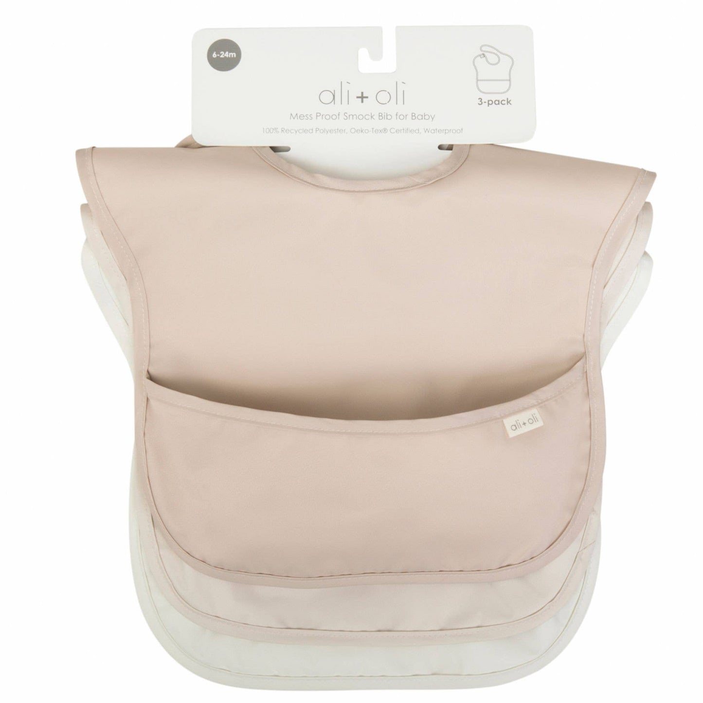 Ali + Oli Sleeveless (3-pc) Bib Set for Baby & Toddler (Neutral)