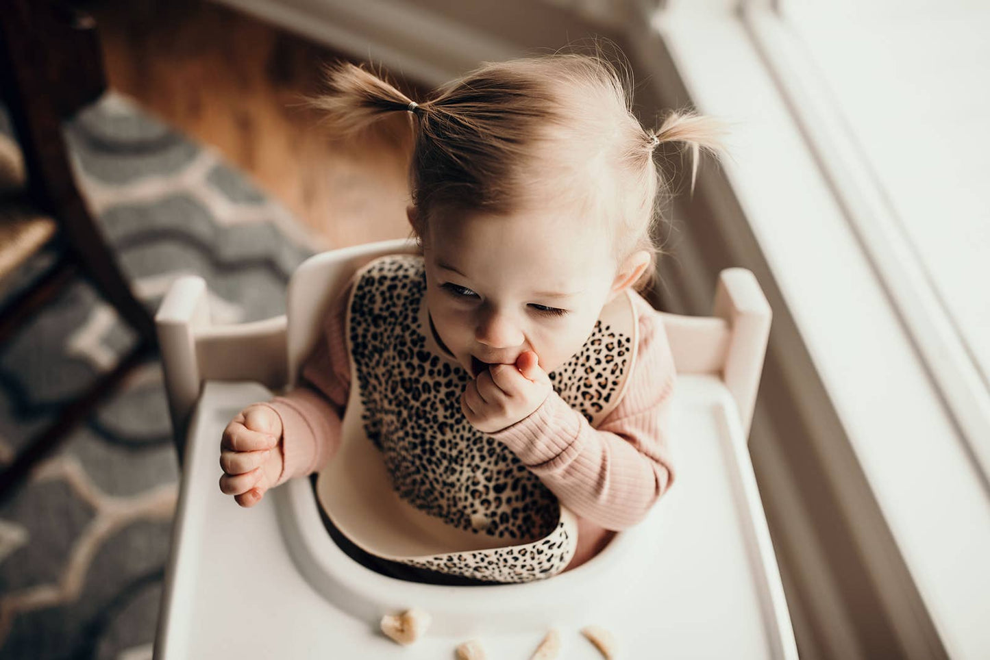Three Little Tots -Leopard Print Silicone Bib with Crumb Catcher