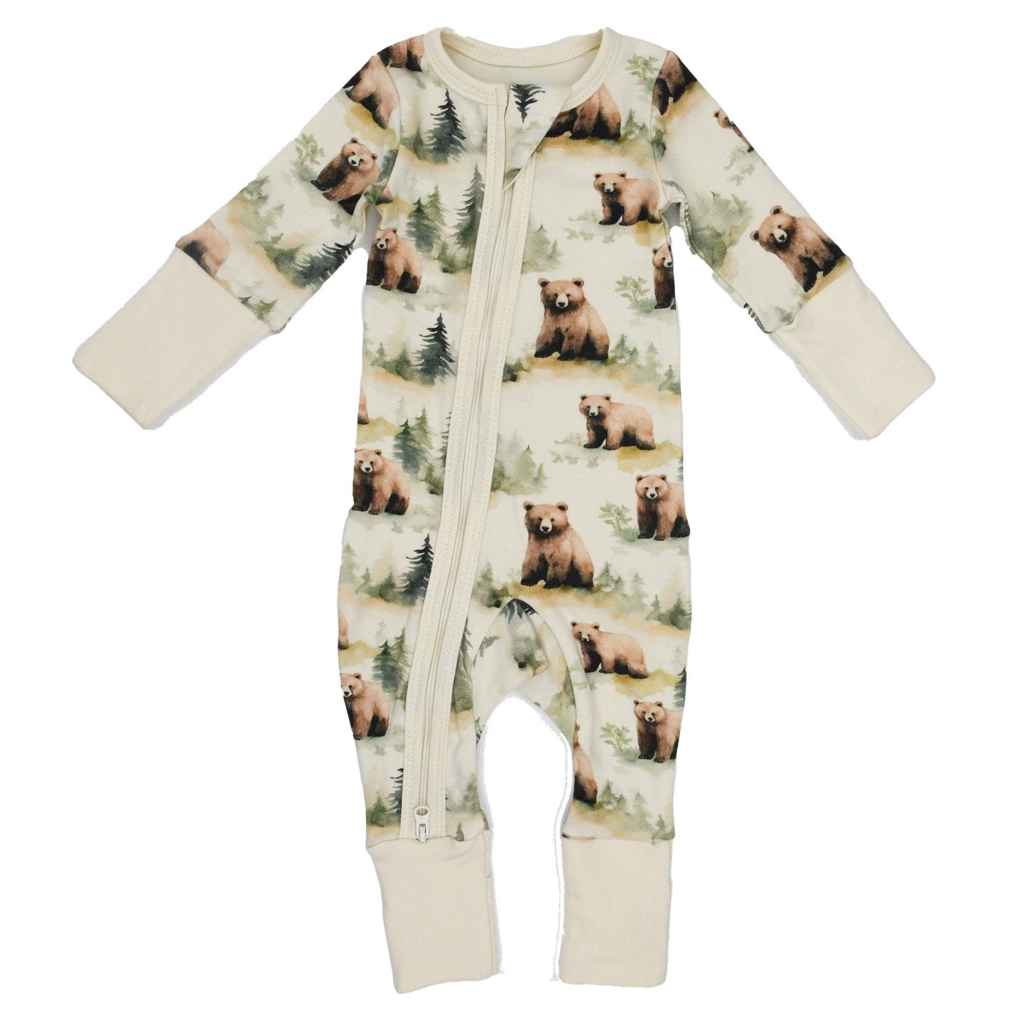 Earthy - Organic Cotton Baby Pajamas 2-Way Zip Front Zipper Sleeper, Hemlock: Preemie