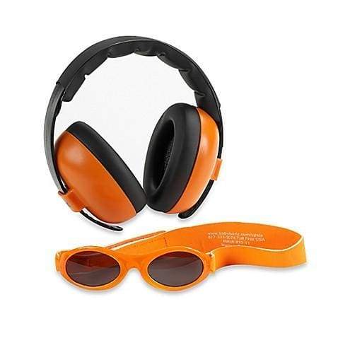 Baby Earmuffs & Sunglasses Combo Set: Tangerine