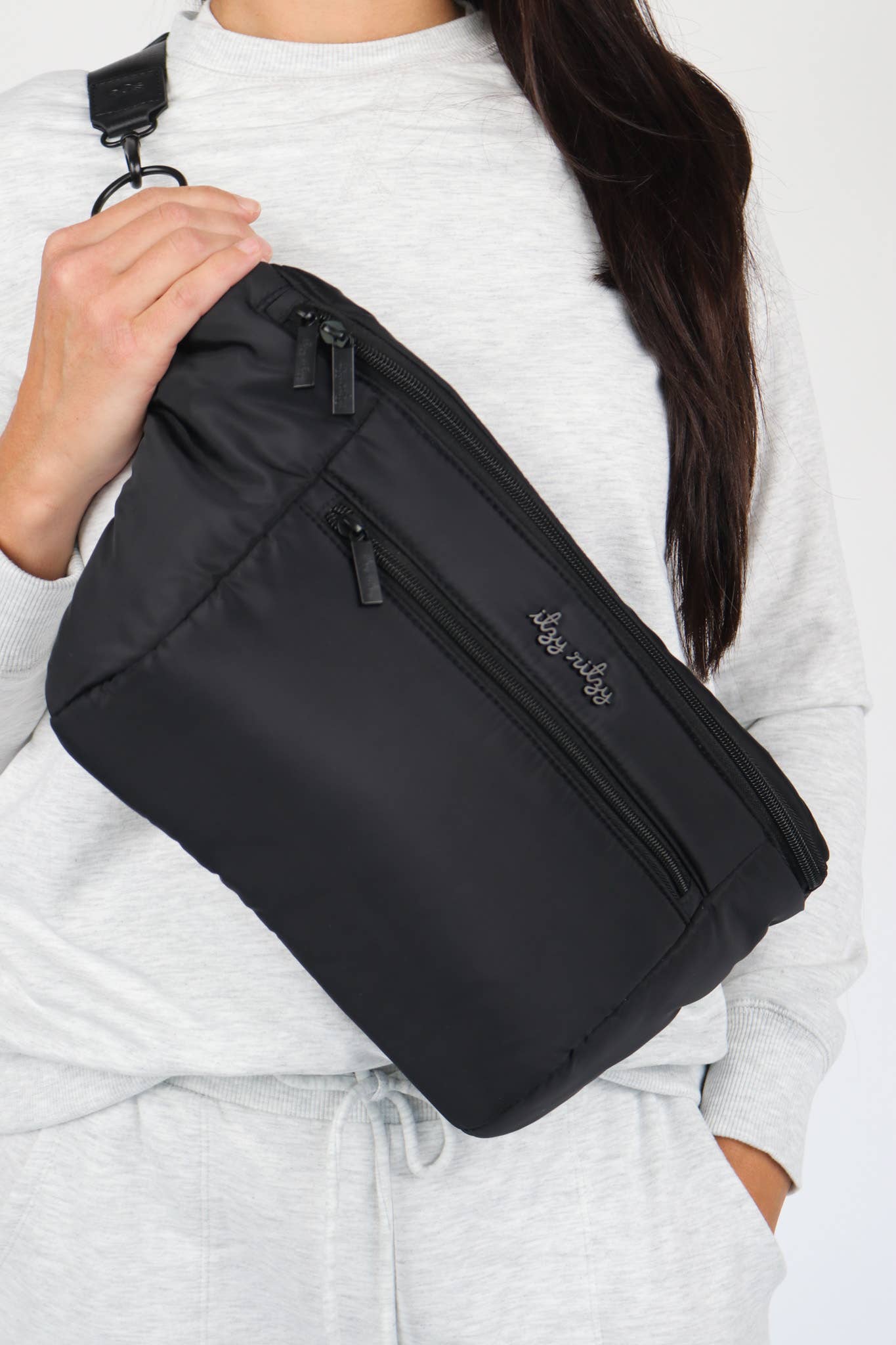 Ritzy Pack Fanny Pack & Crossbody Diaper Bag: Coffee & Cream