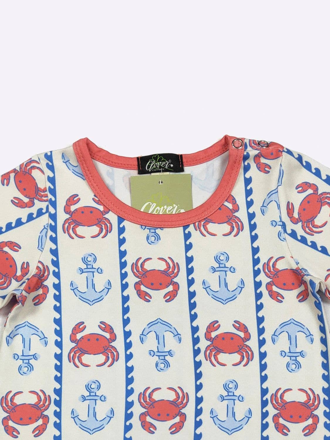 Crabby Anchor Boy Romper: 12/24 mo
