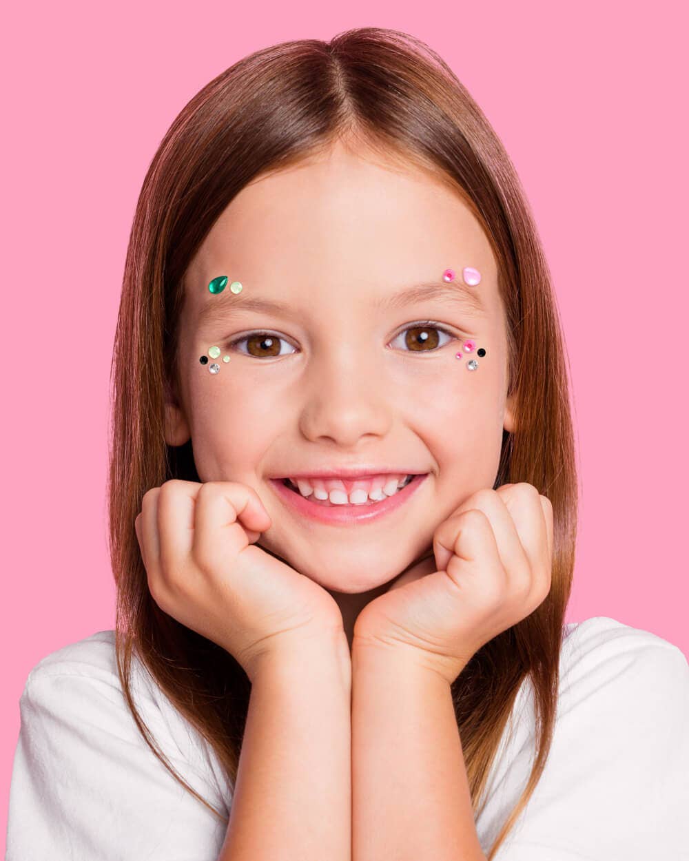Wicked Pink Green Face Gem Set - 112 pcs, kids
