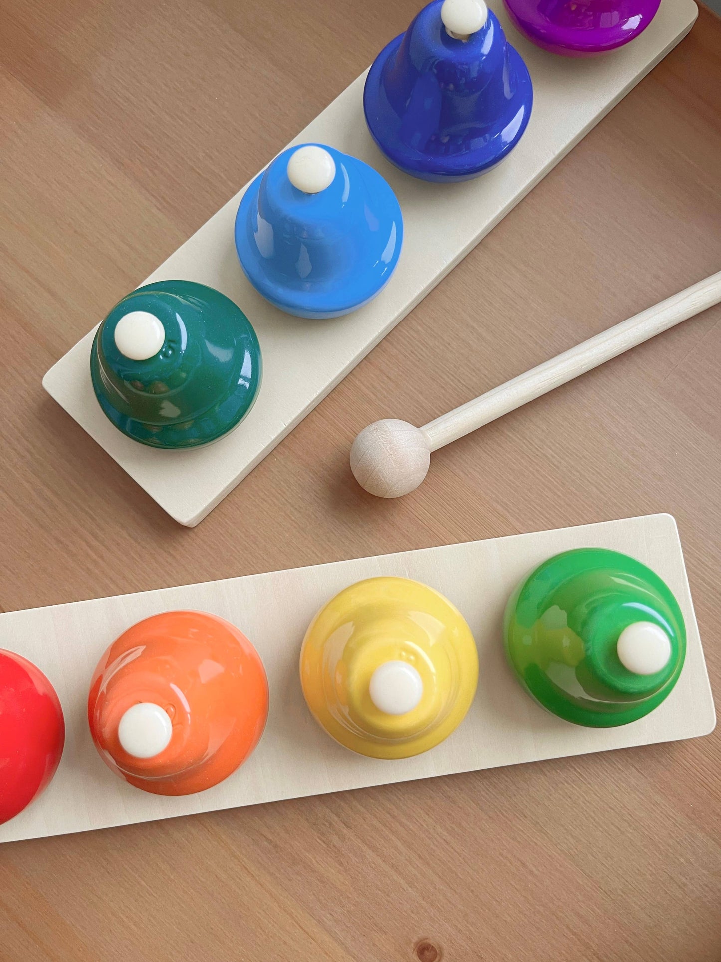 Wooden Desk Bells Set | 8 Notes Diatonic Hand Bells