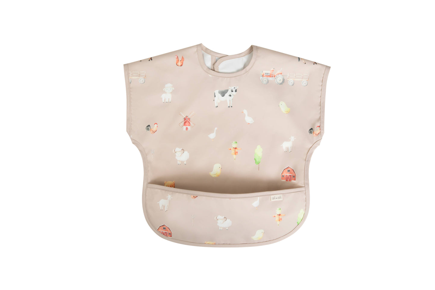 Ali & Oli Smock Bib for Baby & Toddler Short Sleeve (Farm)
