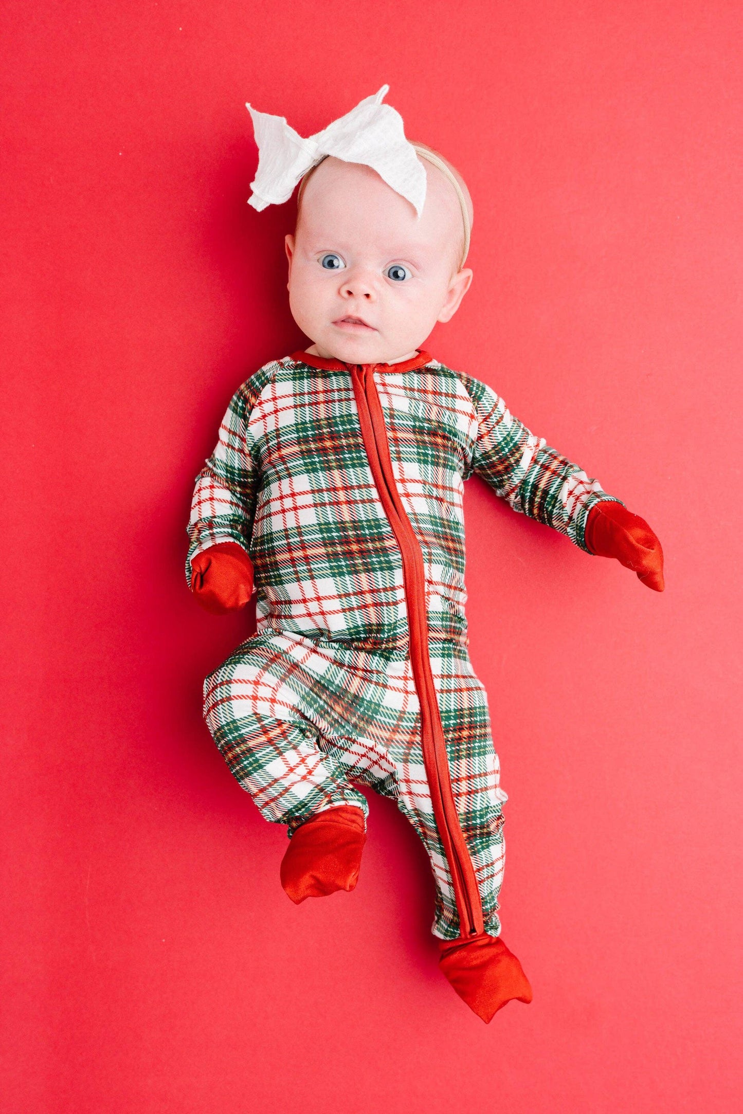 Christmas Plaid Bamboo Sleeper: 0-3M