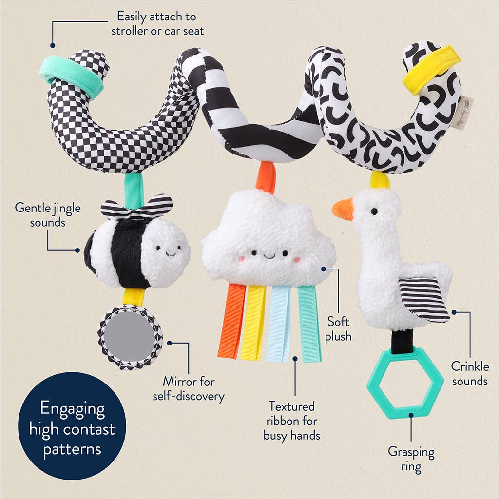 Itzy Ritzy - Bitzy Spiral Car Seat Activity Toy: High Contrast