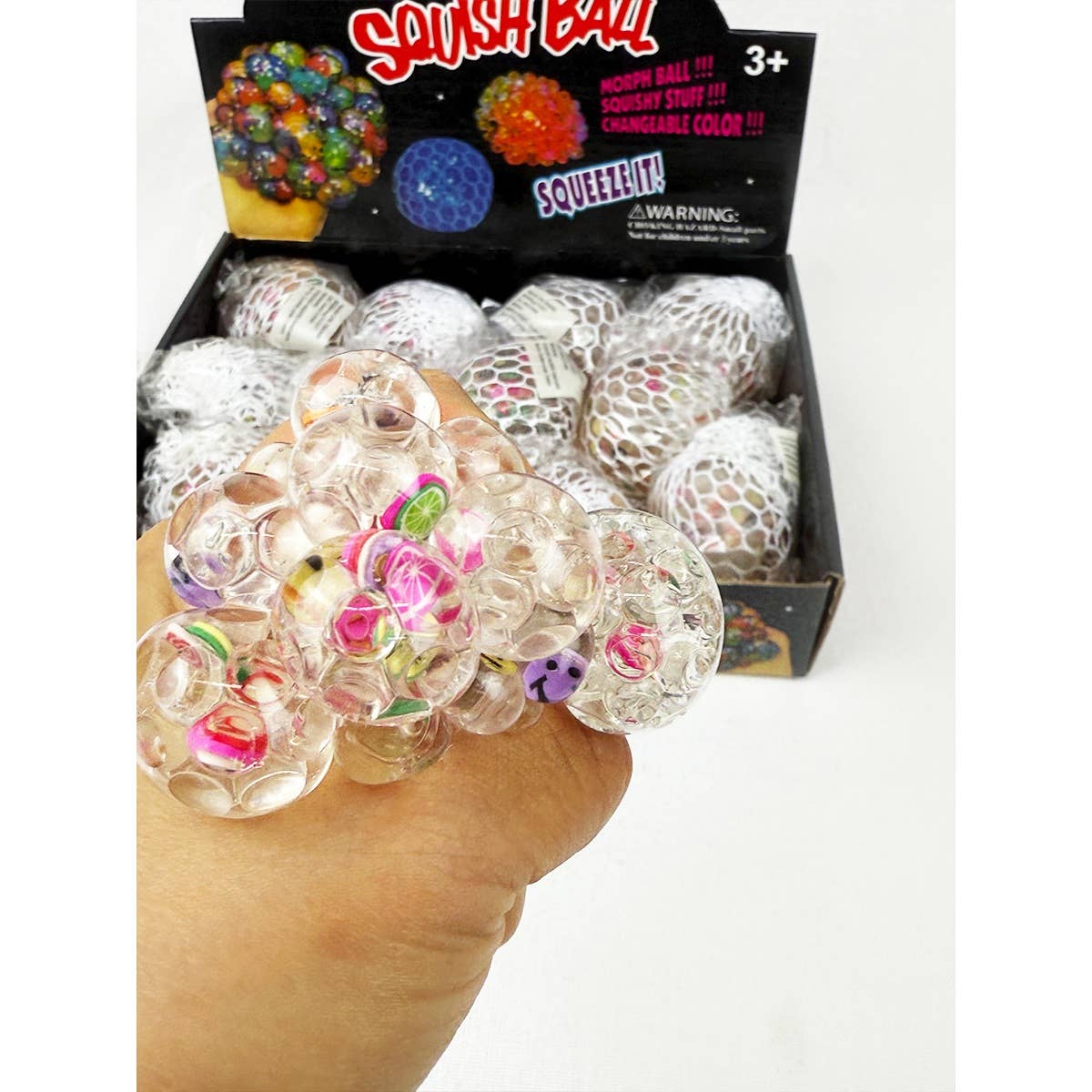 Squeeze Ball Filled with fun mixed Beads: MIX COLOR / ONE(12)