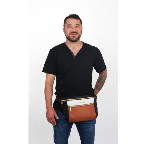 Ritzy Pack Fanny Pack & Crossbody Diaper Bag: Coffee & Cream