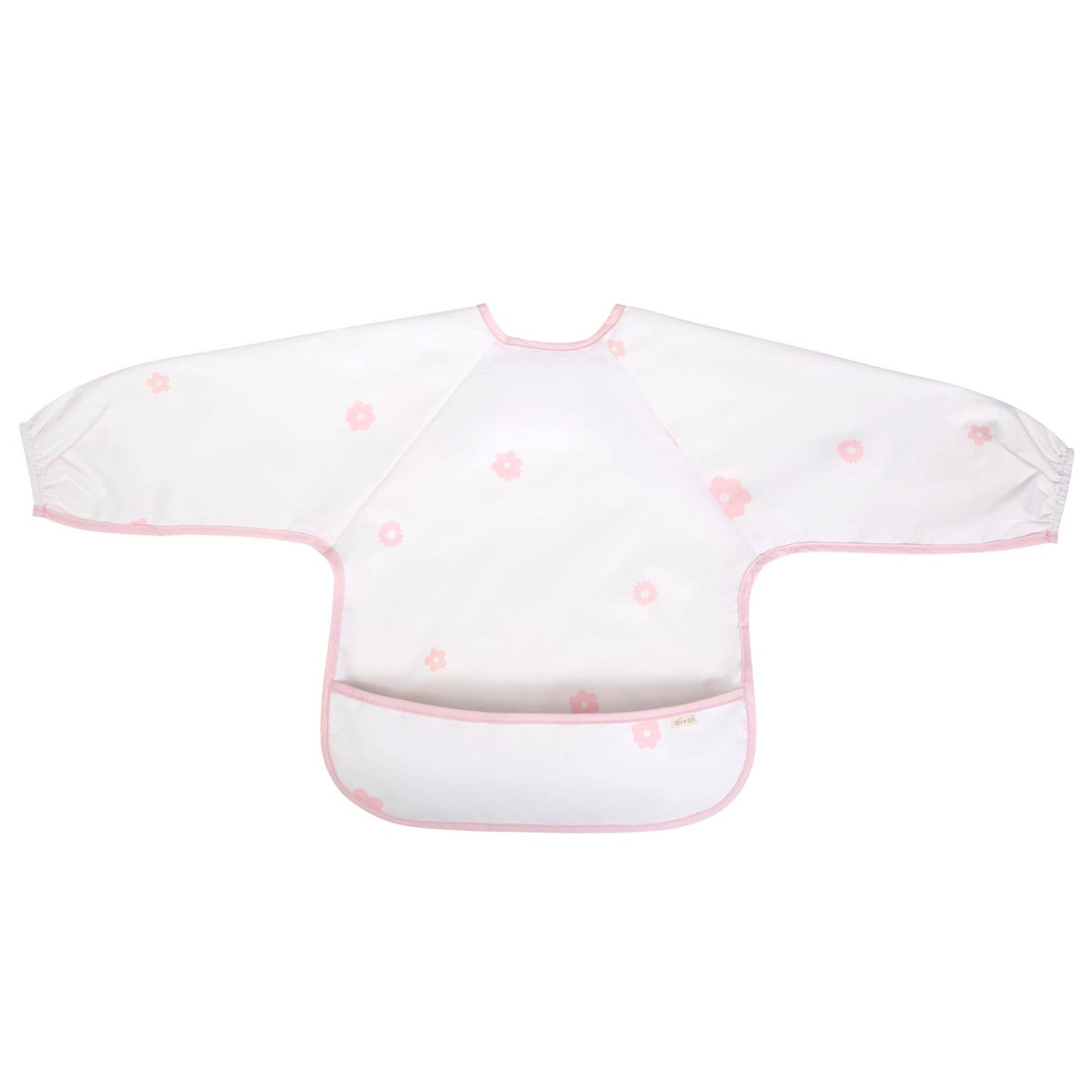 Ali & Oli Smock Bib for Baby & Toddler Long Sleeve (Pink Flowers)