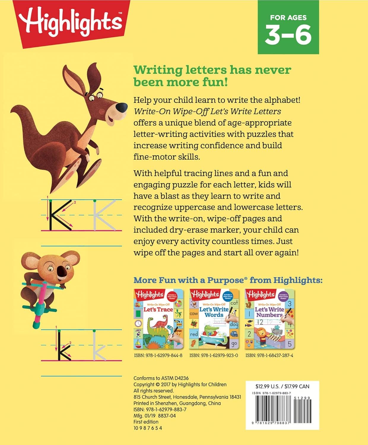 Write-On Wipe-Off Let's Write Letters