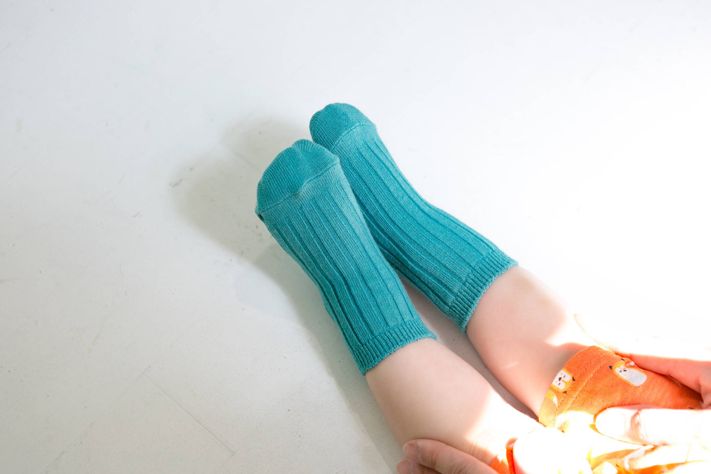 Eva & Elvin Teal Ankle Socks - Blue: Blue / M (3 ~5T)