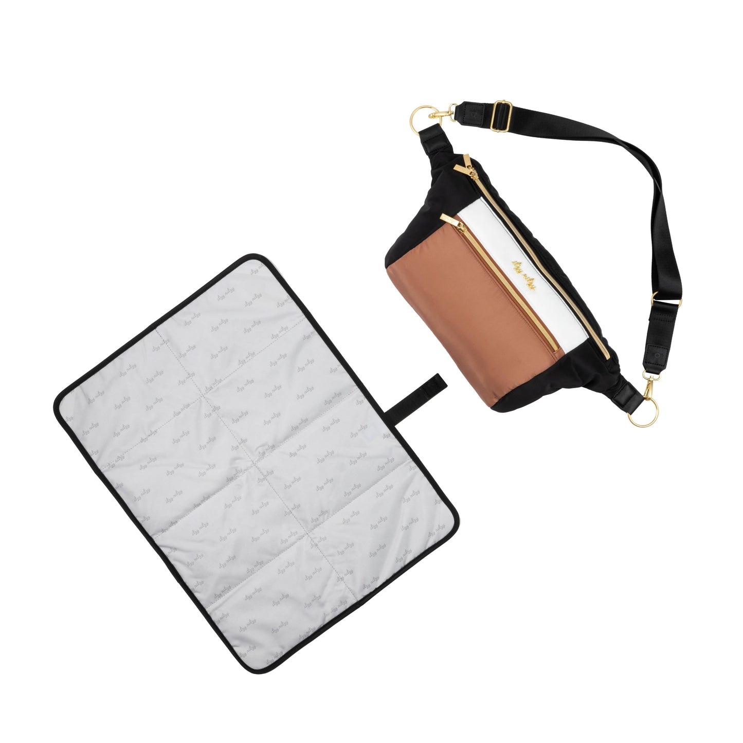Ritzy Pack Fanny Pack & Crossbody Diaper Bag: Coffee & Cream