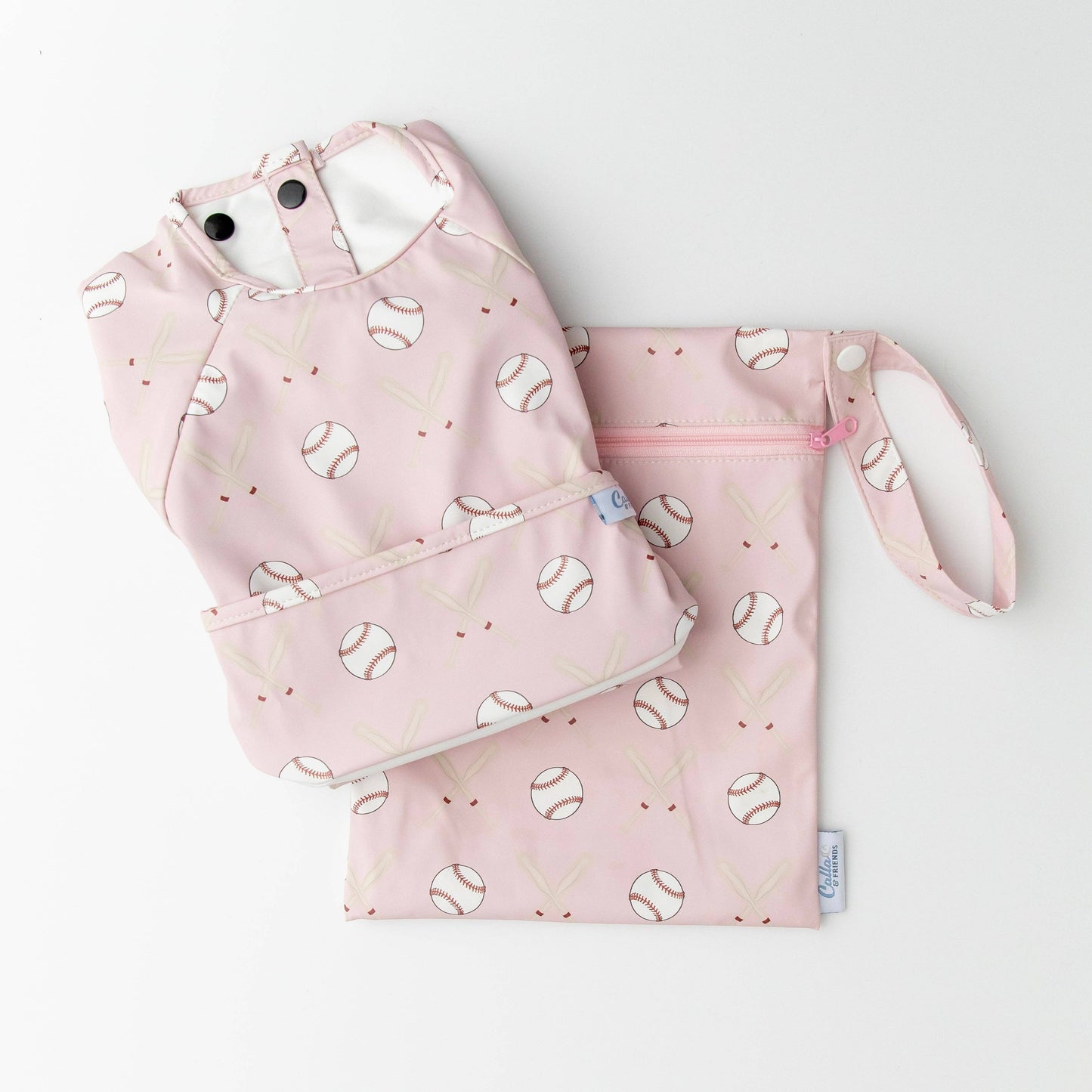 The Grayson Long Sleeve Bib - Baseball: Gray / 6-36M
