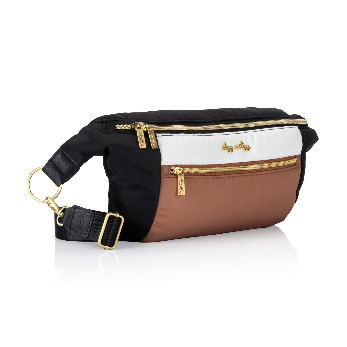 Ritzy Pack Fanny Pack & Crossbody Diaper Bag: Coffee & Cream