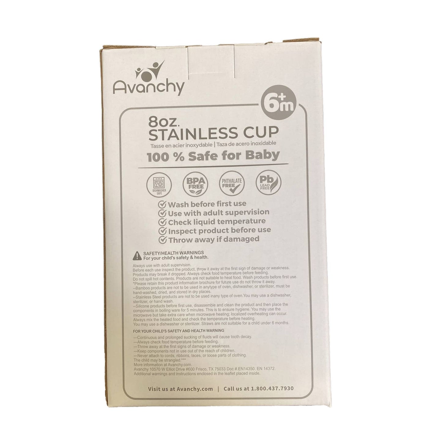 8 oz. Avanchy Stainless Steel Baby Cup Magenta