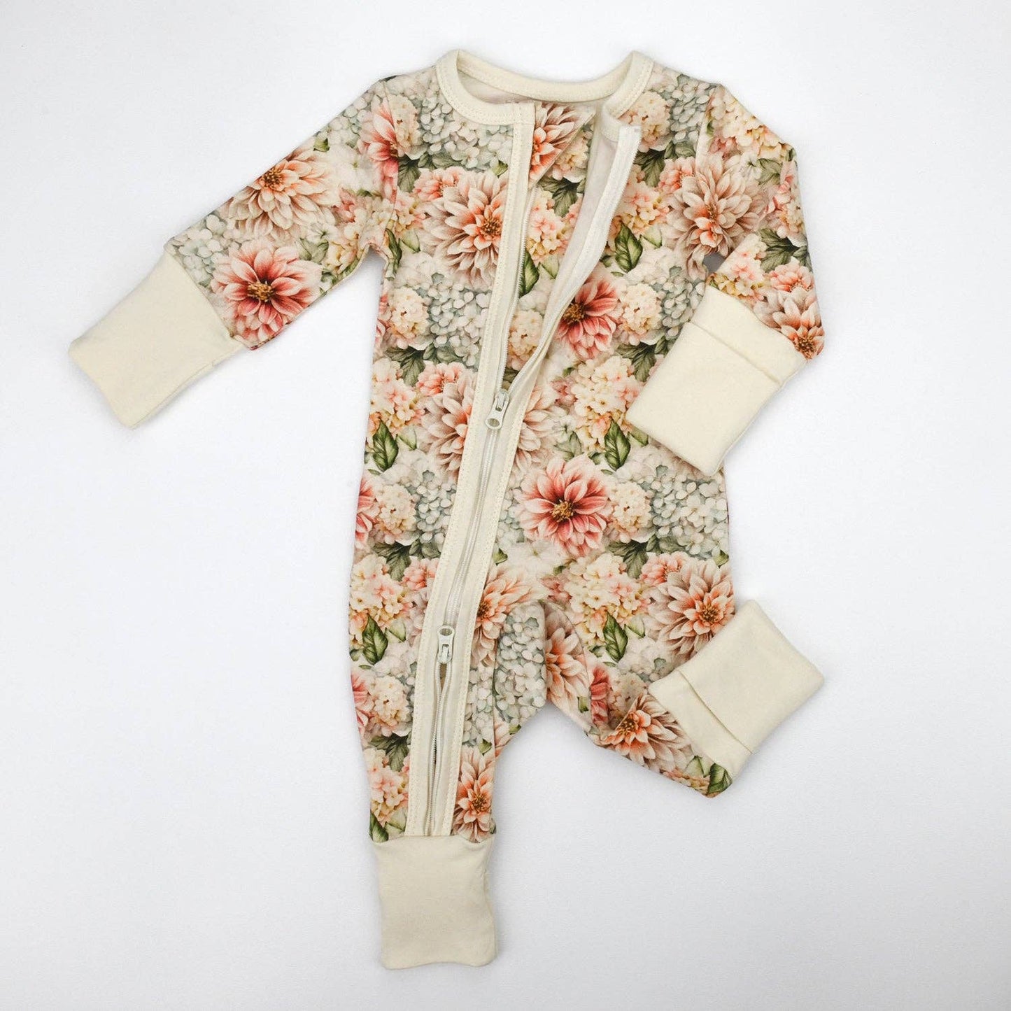 Earthy - Organic Cotton Baby Pajamas 2-Way Zip Front Zipper Sleeper, Mirabelle: 9-12M