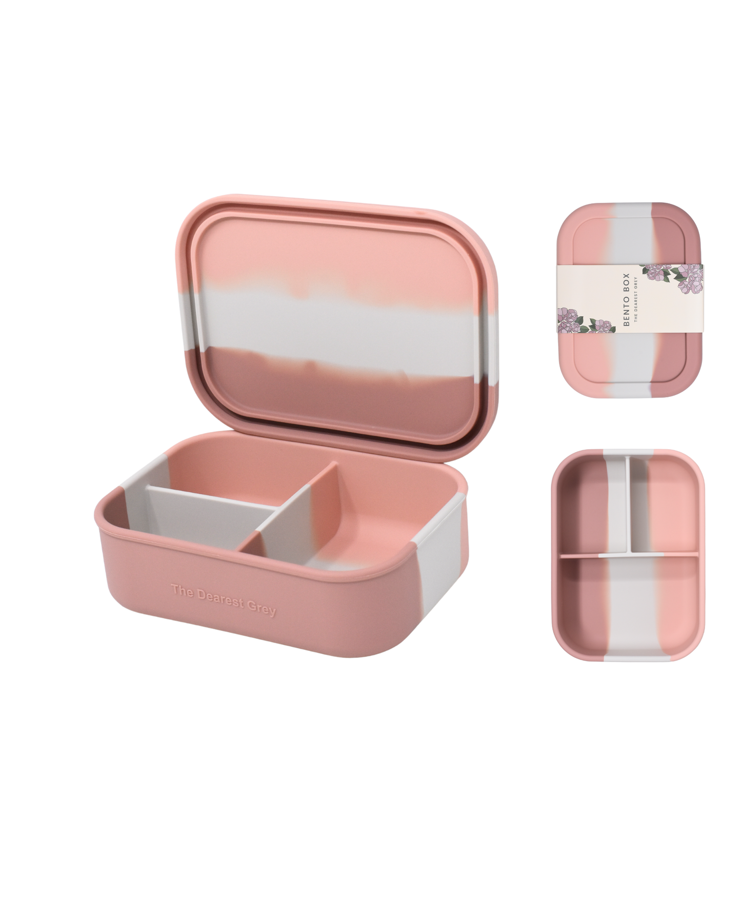 Divided Silicone Bento Lunch Box | Pink Tie Dye