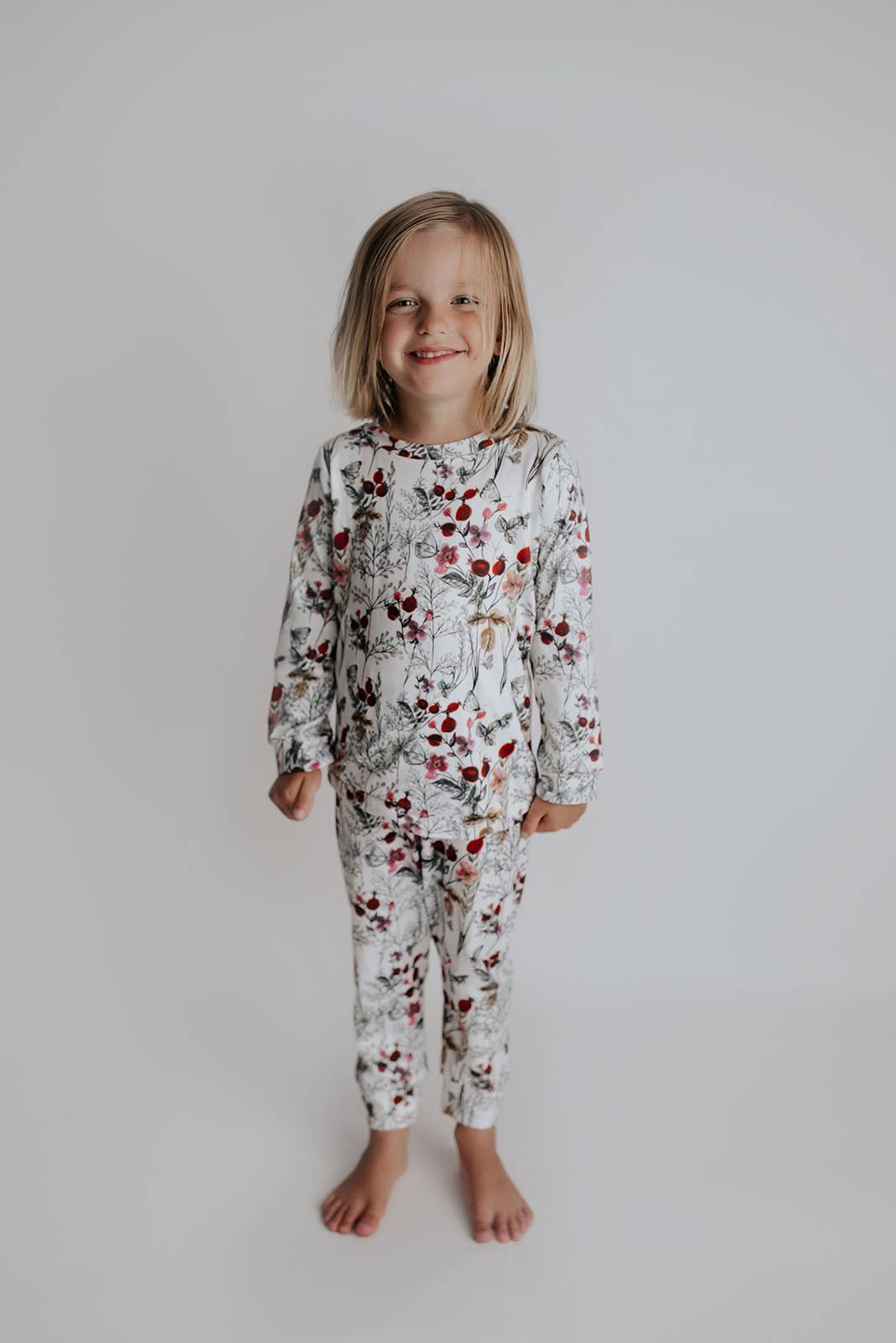 Three Little Tots -Floral Jammies Kids Pjs and Lougewear: 6-12 Months