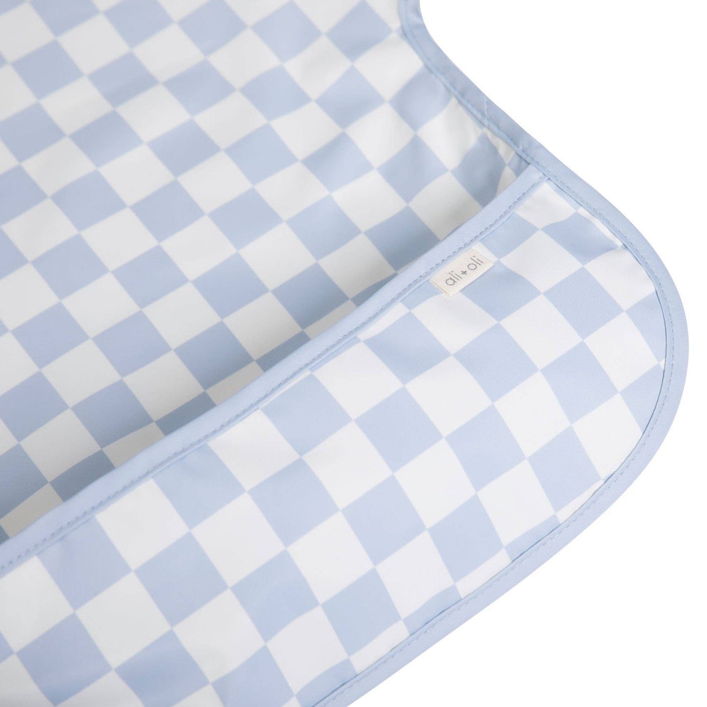 Ali & Oli Smock Bib for Baby & Toddler Long Sleeve (Blue Checkers)