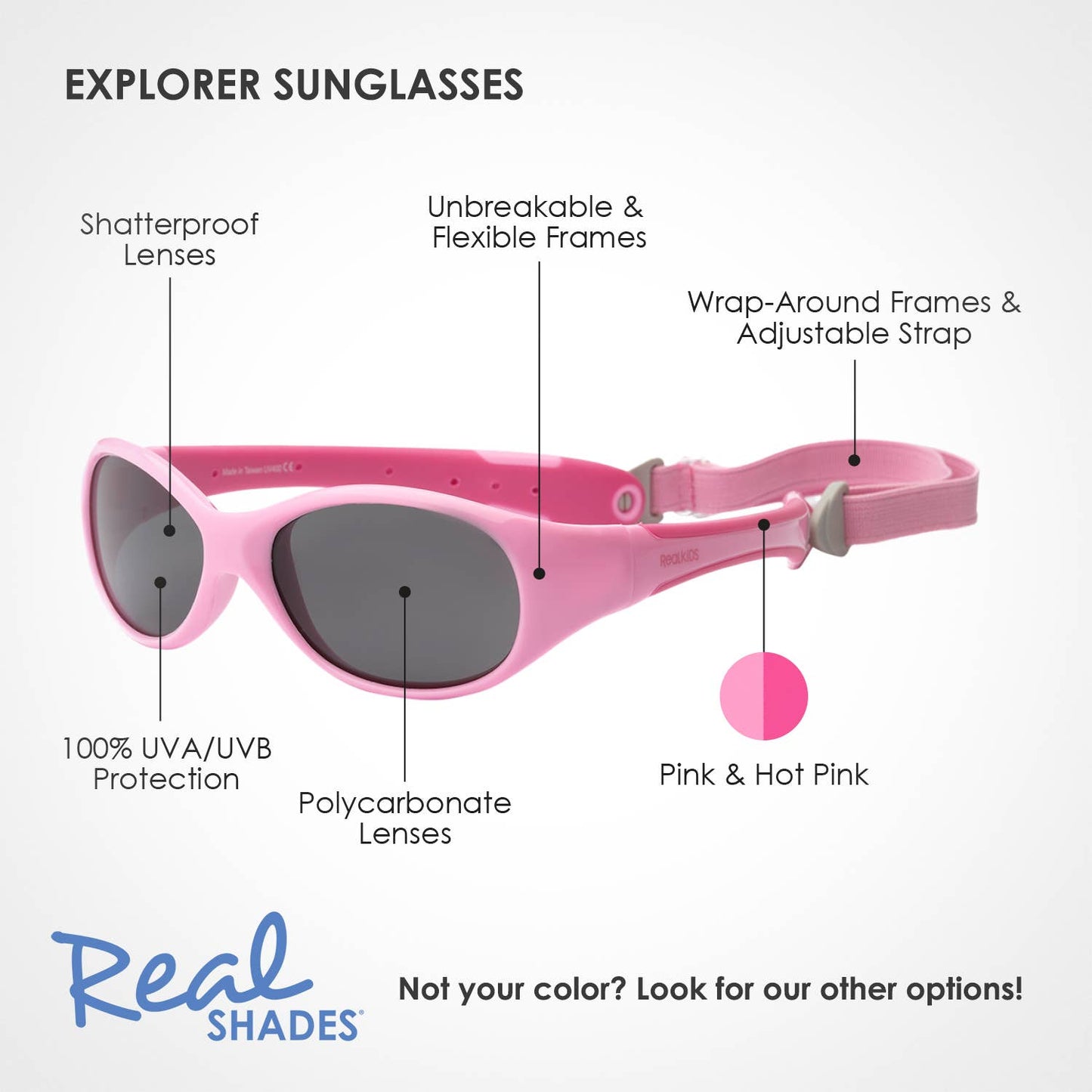 Explorer Flexible Frame Sunglasses for Toddlers 2+: Navy/Orange