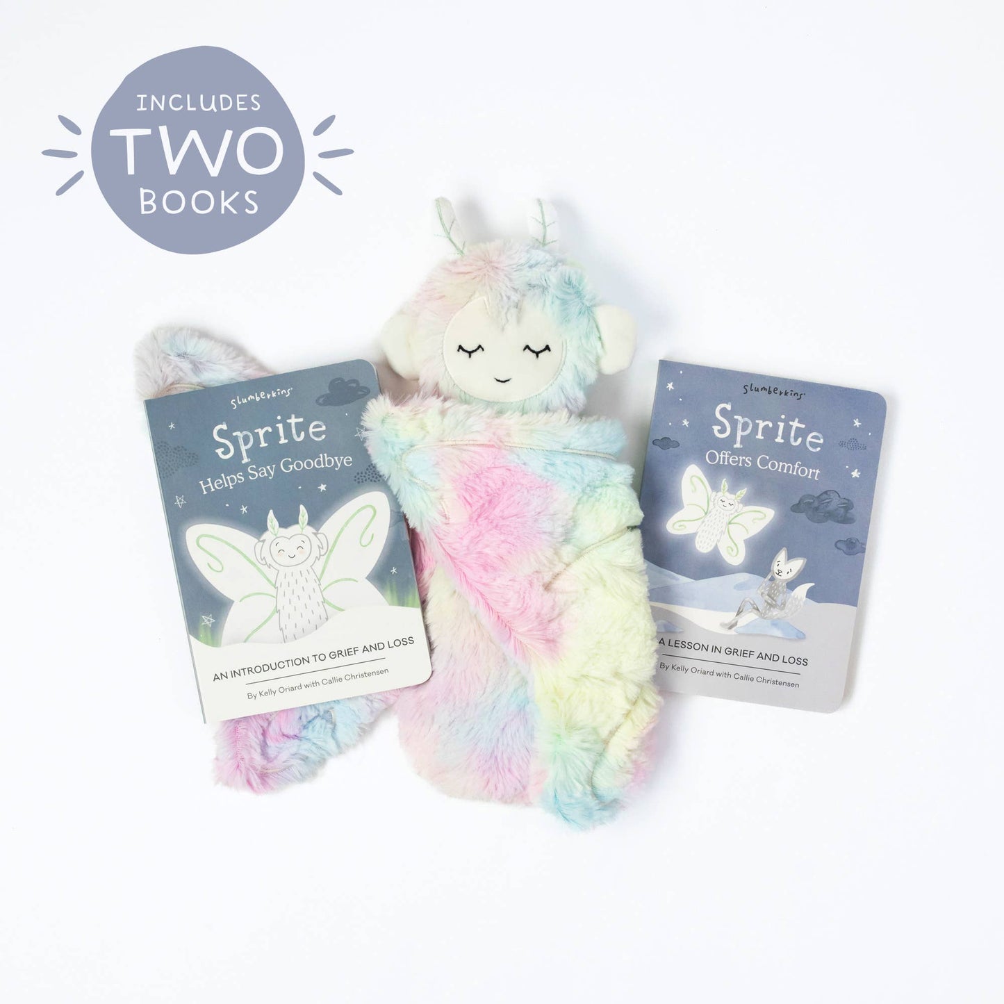 Rainbow Sprite's Grief & Loss Plush Snuggler Set +2 books! by Slumberkins