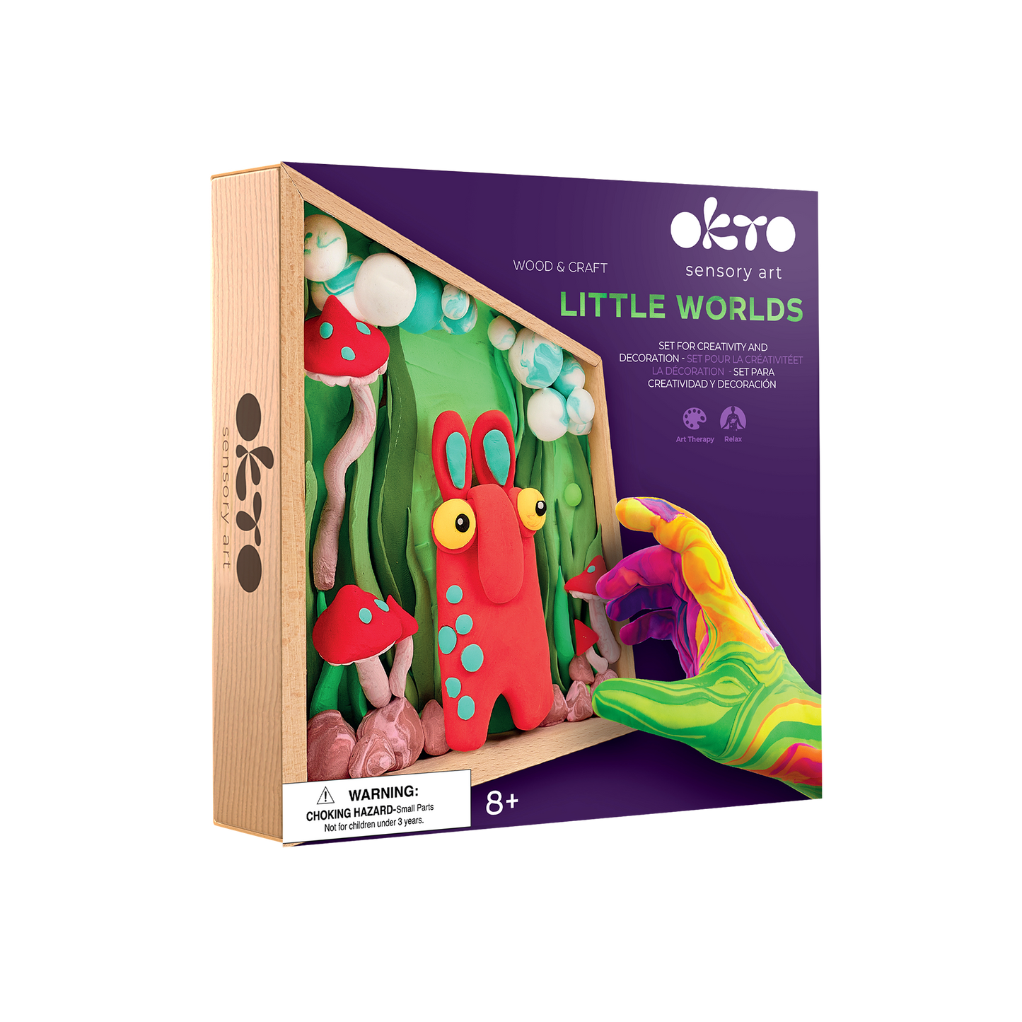 Little Worlds Earth Troll OKTO Air-Dry Clay 3D Painting Kit – (8.3 x 8.3 in)