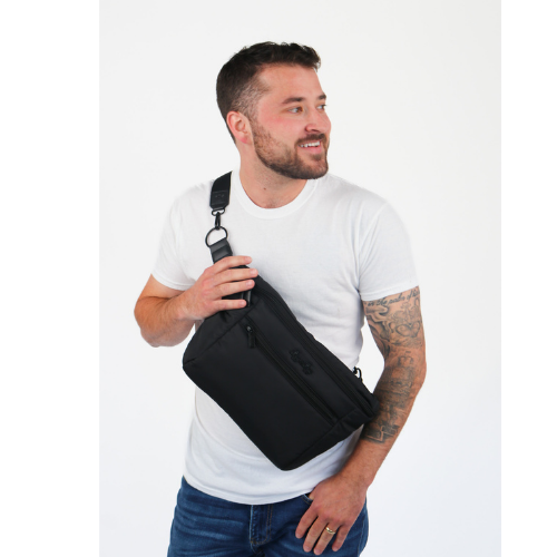 Ritzy Pack Fanny Pack & Crossbody Diaper Bag: Coffee & Cream