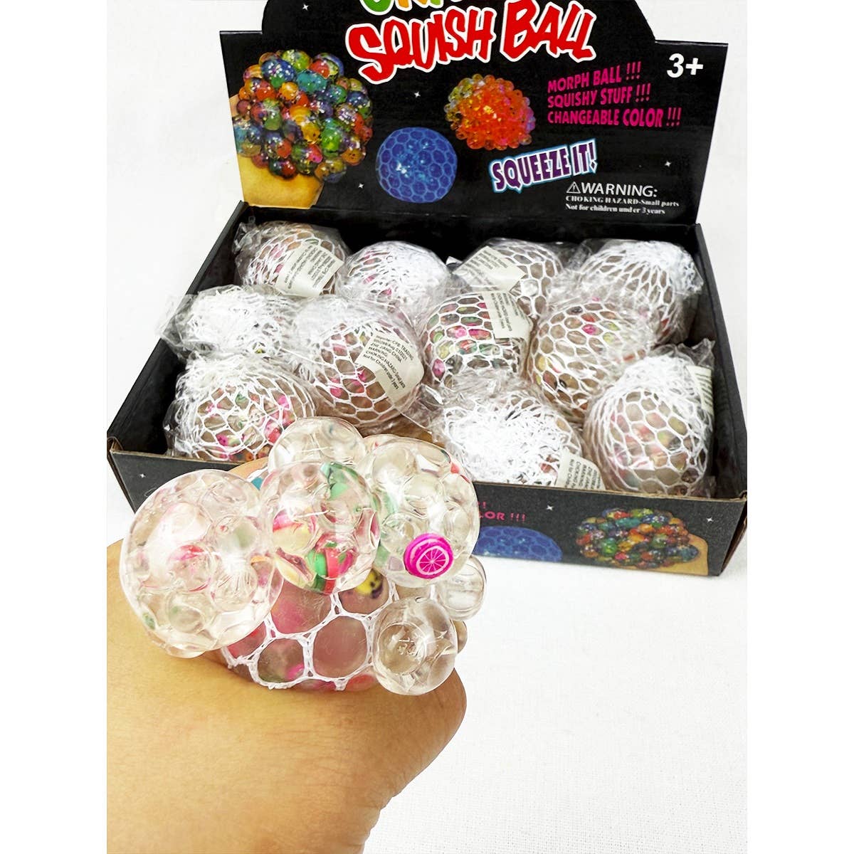 Squeeze Ball Filled with fun mixed Beads: MIX COLOR / ONE(12)